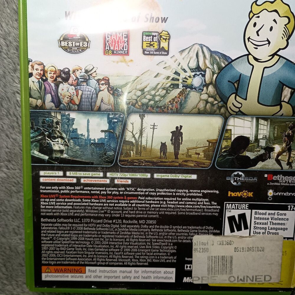 Fallout 3 Xbox 360 Complete In Box CIB With Manual Tested And Working Read - Picture 5 of 16